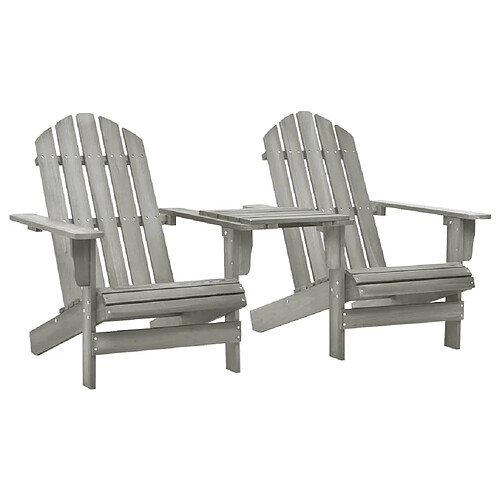 vidaXL Chaises de jardin Adirondack avec table bois de sapin gris