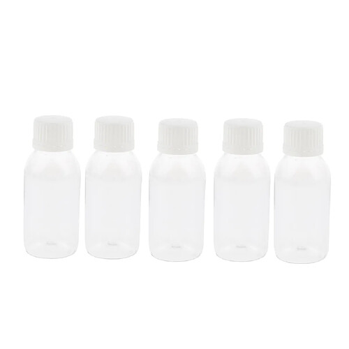 5 pièces échantillons liquides de laboratoire échantillon flacons de bouteilles avec bouchon à vis clair 50ml