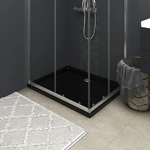 vidaXL Receveur de douche rectangulaire ABS Noir 70x90 cm