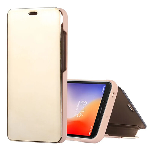 Wewoo Coque Housse en cuir pour miroir Xiaomi Redmi 6A, avec support or