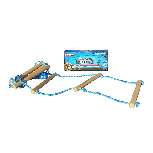 Slackers - Echelle Suspendue, Accessoire Ninja Line (entre autre) pour Grimper et se balancer - Longueur env. 2,5 mètres - 6 Barres en Bois - Largeur 38 cm