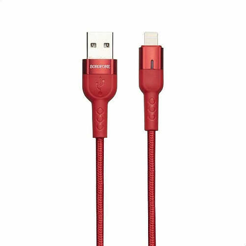 Borofone Starlight - Câble de connexion USB vers Lightning de 1,2 m (rouge)