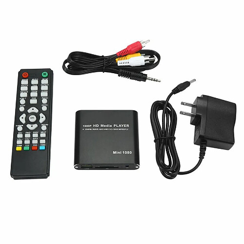 Mini Lecteur Multimédia De Diffusion Numérique Full Hd 1080P-Mkv/Rm-Sd/Usb Hdd-Hdmi Cvbs Prise Américaine Noire