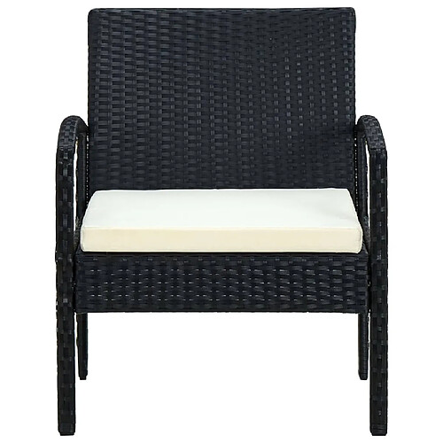 Maison Chic Chaise de jardin avec coussin - Fauteuil d'extérieur Résine tressée Noir -MN79045