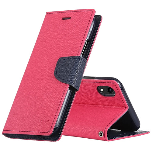 Wewoo FANCY DIARY Étui à rabat horizontal en cuir pour iPhone XR, avec support, logements pour cartes et portefeuille (rose rouge)