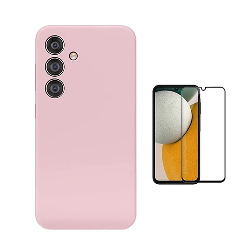 Kit De Film En Verre Trempé À Coque Complète 5D + Coque En Silicone Liquide Phonecare Pour Samsung Galaxy A16 - Rose