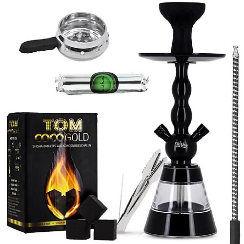 Pack chicha 3B X-Star 3.0 Noire avec Charbon, foyer silicone, chauffe charbons et tuyau Marrakech