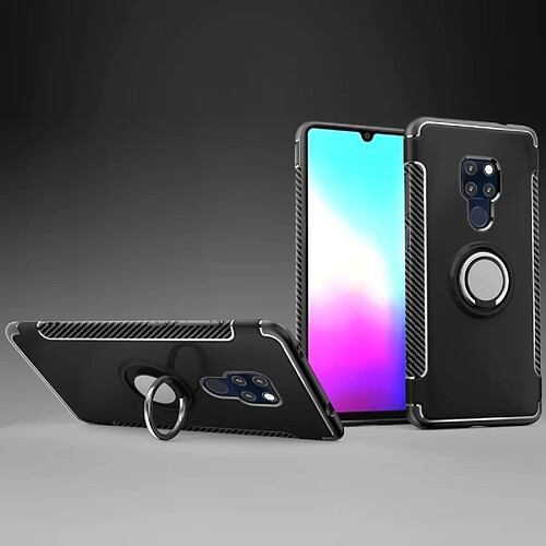 Wewoo Coque Etui de protection magnétique anneau rotation 360 degrés pour HuMate 20 Pro (Noir)