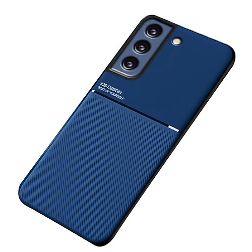 Coque en TPU + PU motif lignes, antichoc bleu pour votre Samsung Galaxy S21 FE 5G/S21 Fan Edition