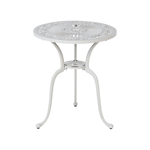 Beliani Table de jardin Métal Blanc DASCIO