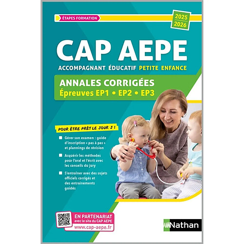 CAP AEPE accompagnant éducatif petite enfance : annales corrigées, épreuves EP1, EP2, EP3 : 2025-2026 · Occasion