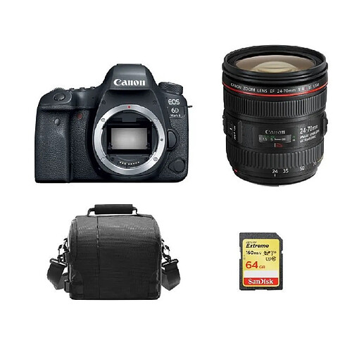 CANON EOS 6D II KIT EF 24-70mm F4L IS USM + 64GB SD card + camera Bag