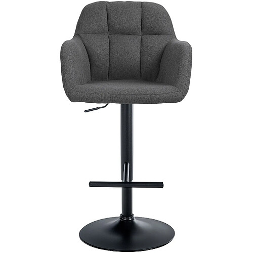 Non Tabouret de bar Natoma tissu noir