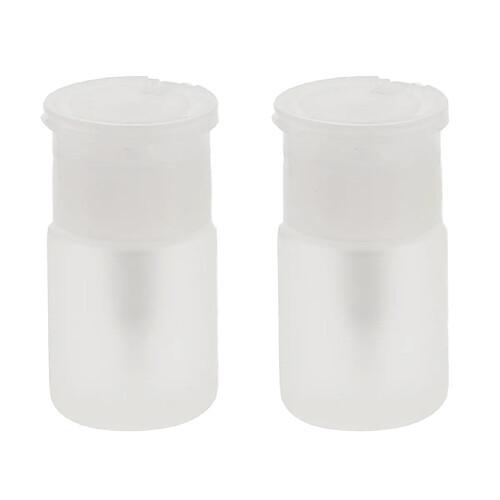 2x60ml Plastique Bouteille à Pompe Vide à Stockage Distributeur Liquide Dissolvant de Vernis à Ongles