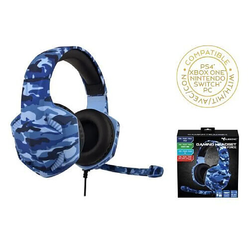 Casque stéréo Gaming como Subsonic War Force avec microphone pour console Bleu