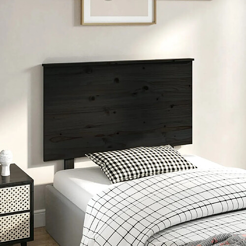 vidaXL Tête de lit Noir 94x6x82,5 cm Bois massif de pin