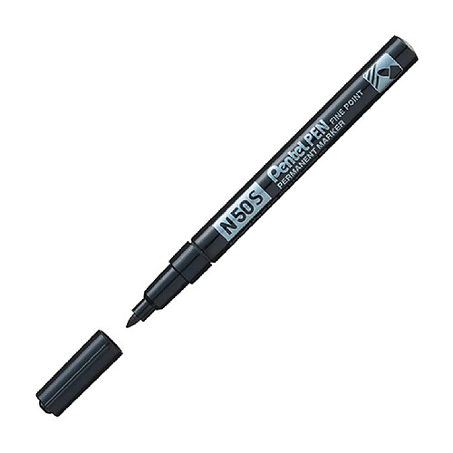 Marqueur permanent indélébile Pentel N50S pointe ogive fine 3,18 mm - noir