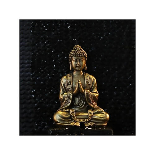 Statuette décorative Bouddha méditation - L 10 x l 5 x H 12 cm - Doré