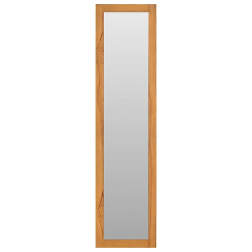 Maison Chic Miroir mural | Miroir Décoration avec étagère pour Maison Salle de Bain s 30x30x120 cm Bois de teck massif -GKD79470