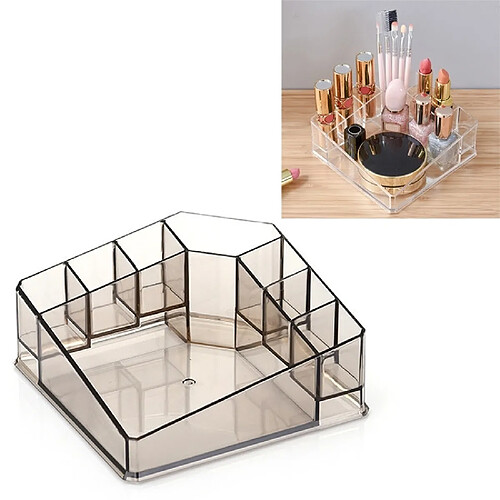 Wewoo Boîte de maquillage de bureau Rouge à lèvres transparent de rangement multi-fonctions pour cosmétiques de café