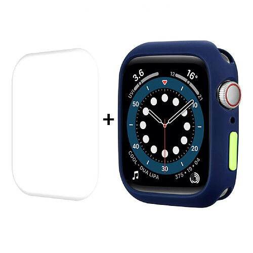 Coque en TPU ENKAY bouton fermé, bleu foncé pour votre Apple Watch Series 7 45mm