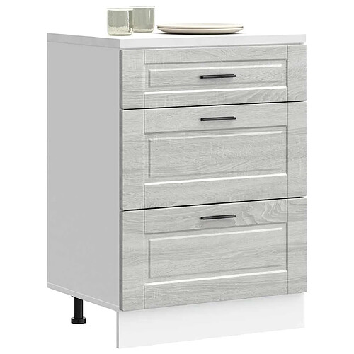 vidaXL Armoire de cuisine Porto sonoma gris bois d'ingénierie