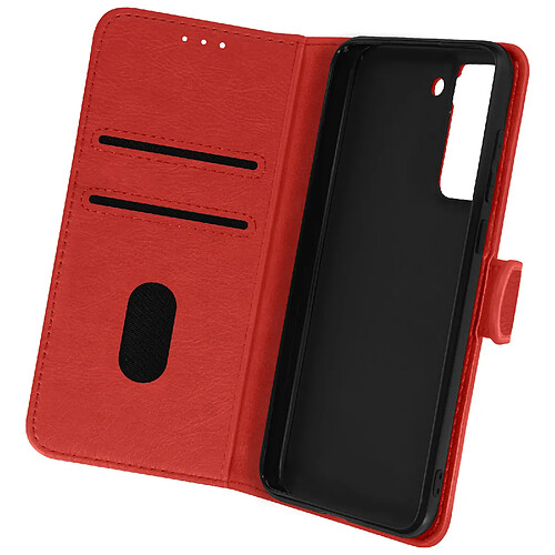 Avizar Housse Samsung Galaxy S21 FE Clapet Portefeuille Fonction Support vidéo Rouge