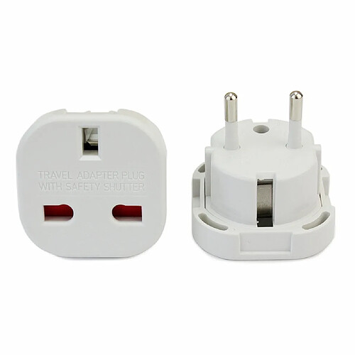 Appbot Link 2 Adaptateur Secteur Prise Anglaise UK vers FR France BE Belgique EU Voyage BLANC