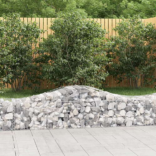 vidaXL Paniers à gabions arqués 10 pcs 200x50x40/60 cm fer galvanisé