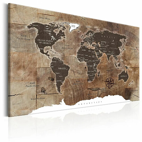 Paris Prix Tableau Imprimé World Map : Wooden Mosaic 60 x 90 cm