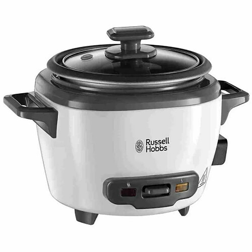 Russell Hobbs 27020-56 - Cuiseur Riz - 600g - 200W - Panier Vapeur - Maintien au Chaud - Bol Antiadhesif Amovible - Noir et blan