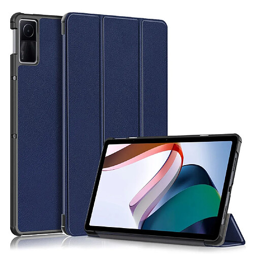 Etui en PU fonction d'éveil/veille automatique avec support pour votre Xiaomi Redmi Pad 10.6 pouces - bleu foncé