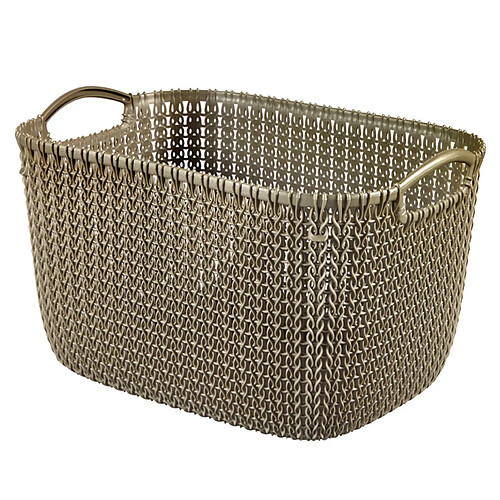 Curver Panier Rangement Rectangulaire Tricot - Marron - 19 L