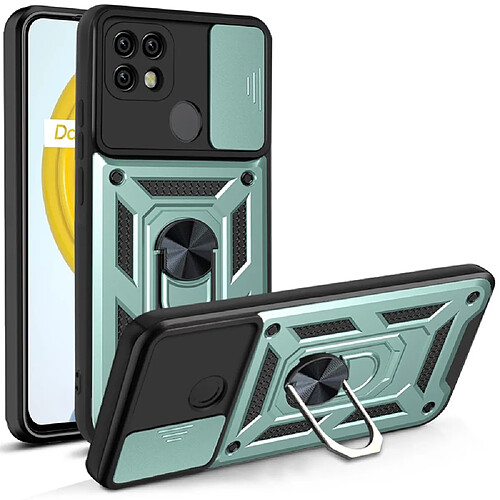 Coque en TPU anti-chocs avec béquille, vert pour votre Realme C21