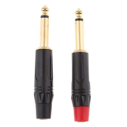 Lot de 2 Adaptateurs pour Câble Jack Plaqués Or Prise Jack Mâle 6.5mm pour Écouteurs et Casques Audio Stéréo et Microphone Audio