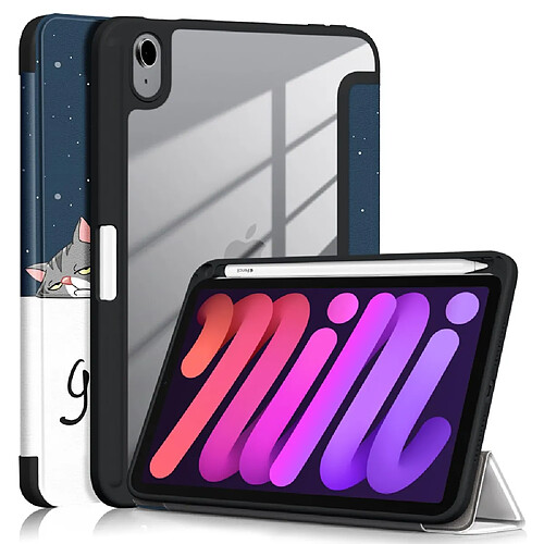 Etui en PU trois volets avec support bonne nuit pour votre Apple iPad mini (2021)