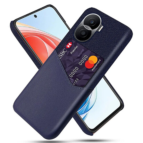 Coque en TPU + PU anti-rayures avec porte-carte pour votre Honor X40i 5G - bleu