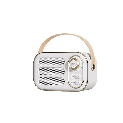 General Haut-parleur Bluetooth rétro, décor vintage, petit haut-parleur Bluetooth sans fil, style classique à l'ancienne, amélioration des basses puissantes, volume fort, connexion sans fil Bluetooth 5.0, carte TF (blanc)