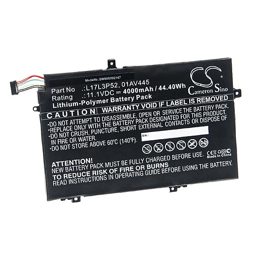 vhbw Batterie compatible avec Lenovo ThinkPad E490 20N80032CD, E490 20N80037CD, E490 20N80038CD laptop (4000mAh, 11,1V, Li-polymère)