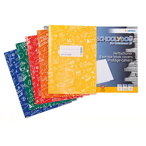 HERMA Protège-cahier Schoolydoo, A5, en PP, set de 5 ()