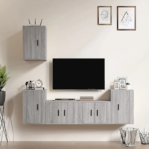 Maison Chic Ensemble de meubles TV 5 pcs pour salon - Sonoma gris Bois d'ingénierie -MN82704