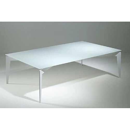 Inside 75 Table basse design ROCKY en verre blanc