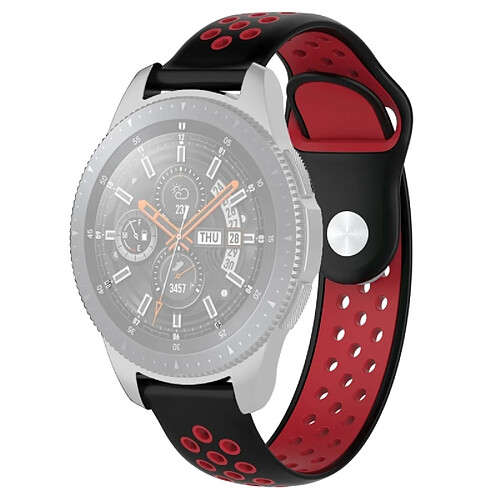 Wewoo Bracelet pour montre connectée Bande de double couleur Galaxy 46mm noir rouge