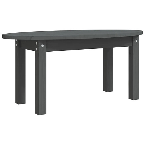 ComfortXL Table Basse Gris 80x40x35 Cm Bois Massif De Pin