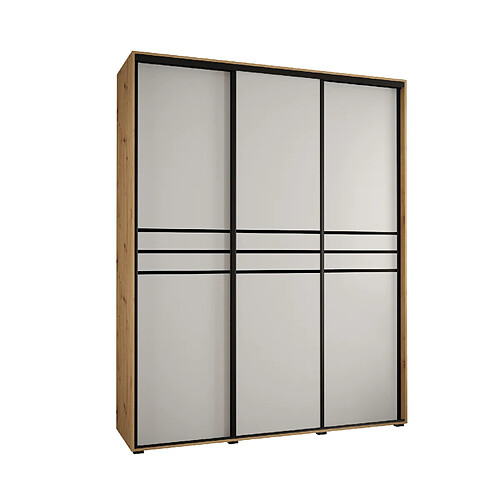 Abiks Meble Armoire Davos 10 À Portes Coulissantes 235,2/190/45 3 Portes