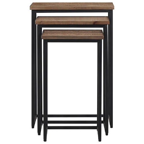 Maison Chic Lot de 3 Tables basses gigognes pour salon | Table à café bois massif de teck -GKD83283