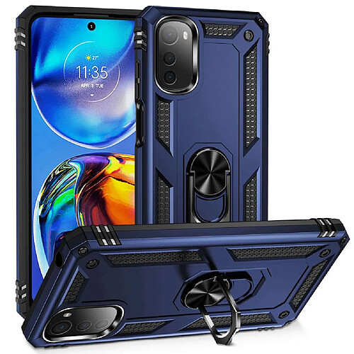 Coque en TPU anti-chute avec béquille pour votre Motorola Moto E32 4G - bleu