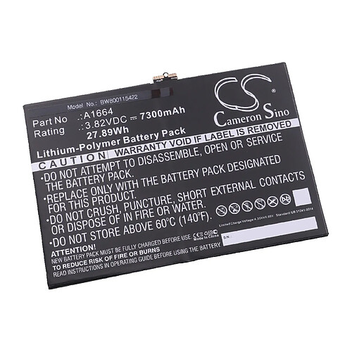 vhbw Li-Polymère batterie 7300mAh (3.82V) pour tablette tablet comme Apple A1664