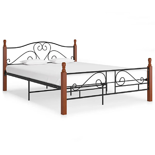 vidaXL Cadre de lit sans matelas noir métal 160x200 cm