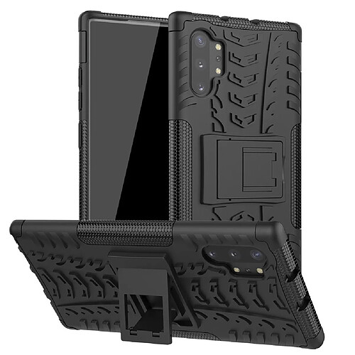 Wewoo Housse Étui Coque Pour Galaxy Note 10 Plus Antichoc TPU + PC Texture de pneu Noir